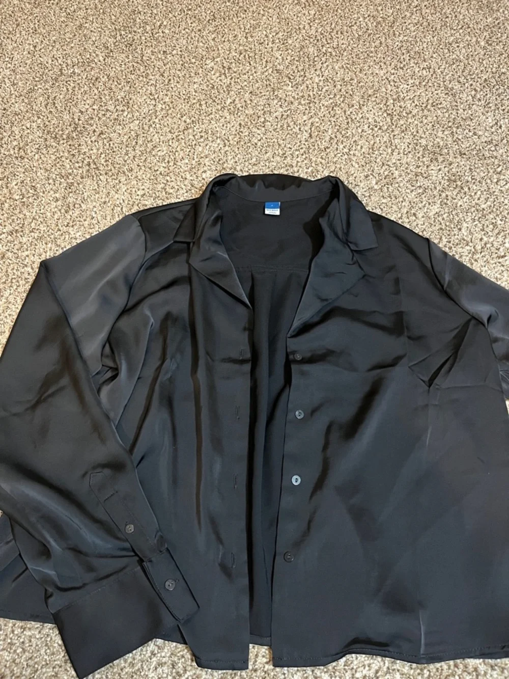 Old Navy Black Satin Collared Shirt